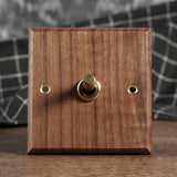 Interrupteur Mural -Noble Walnut – Bois Massif, Laiton et Option USB