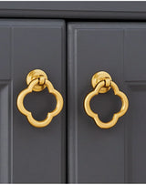 Boutons de Meuble Vintage Trèfle en Laiton