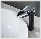 Robinet de Lavabo Cascade Blanc Moderne à Commande Unique
