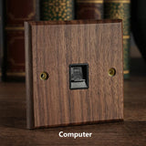 Interrupteur Mural -Noble Walnut – Bois Massif, Laiton et Option USB