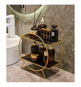 Organisateur 2 Niveaux -Élégance Marbre – Rangement Luxe pour Parfums, Maquillage et Soins