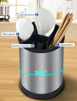 KnifeMaster – Bloc à Couteaux Universel en Acier Inoxydable, Antibactérien