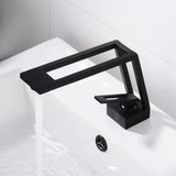 Robinet Cascade WaveLine – Mitigeur Monocommande pour Vasque, Design Moderne Noir/Chrome/Blanc/Or