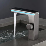 Robinet de lavabo intelligent avec affichage numérique lumineux en laiton