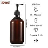 AmberGlow Trio – Set de Distributeurs Rechargeables 500 ml pour Shampooing, Gel Douche et Savon