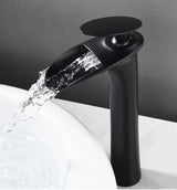 Robinet de Lavabo Cascade Blanc Moderne à Commande Unique