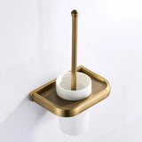 Prestige Vintage – Ensemble d’Accessoires Salle de Bain en Laiton Antique avec Porte-Brosse WC