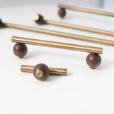 Poignée de Meuble Moderne Bois Noyer & Bronze