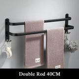 LuxTowel – Porte-Serviettes Élégant en Alliage d’Aluminium Noir