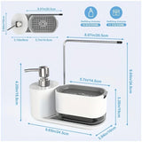 CleanMaster SoapStation 5-en-1 – Distributeur Multifonction avec Support Éponge et Torchons