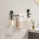 Barre Porte-Serviettes Sans Perçage 40 cm – Support Mural Noir à Ventouse, Amovible et Multifonction