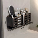 Étagère Murale Salle de Bain Sans Perçage Aluminium Premium – Support Brosse à Dents Multifonction | Rangement Compact | Installation Facile