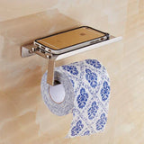 SmartShelf Élégance – Porte-Papier Toilette en Aluminium avec Étagère pour Smartphone