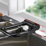 Robinet de cuisine rabattable et rotatif en laiton avec double jet et mitigeur eau chaude et froide