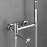 Mitigeur mural pour baignoire avec bec pivotant et douchette – Robinet de bain en acier inoxydable avec eau chaude et froide