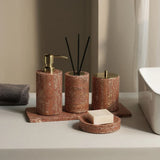 Ensemble de Salle de Bain Travertin Rouge