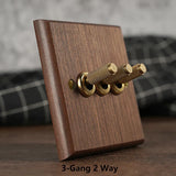 Interrupteur Mural -Noble Walnut – Bois Massif, Laiton et Option USB