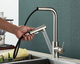 AquaFlow Noir Mitigeur de Cuisine Extractible – Rotation 360° – 2 Modes de Jet – Acier Inoxydable Noir Mat