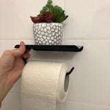SmartShelf Élégance – Porte-Papier Toilette en Aluminium avec Étagère pour Smartphone