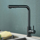 AquaFlow Noir Mitigeur de Cuisine Extractible – Rotation 360° – 2 Modes de Jet – Acier Inoxydable Noir Mat