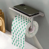 SmartShelf Élégance – Porte-Papier Toilette en Aluminium avec Étagère pour Smartphone
