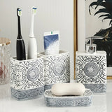 BohoCharm – Set de Salle de Bain 4 Pièces en Céramique Vintage