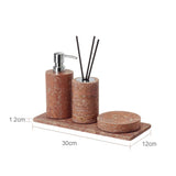 Ensemble de Salle de Bain Travertin Rouge