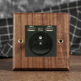 Interrupteur Mural -Noble Walnut – Bois Massif, Laiton et Option USB