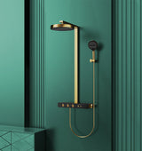 Colonne de douche thermostatique encastrée en laiton – Ensemble haut de gamme avec pomme de douche effet pluie