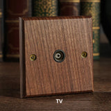 Interrupteur Mural -Noble Walnut – Bois Massif, Laiton et Option USB