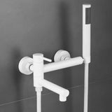 Mitigeur mural pour baignoire avec bec pivotant et douchette – Robinet de bain en acier inoxydable avec eau chaude et froide