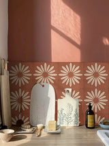 Stickers de Carrelage Autocollants – Lot de 10 Pièces Style Bohème Terracotta