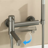 Mitigeur mural pour baignoire avec bec pivotant et douchette – Robinet de bain en acier inoxydable avec eau chaude et froide