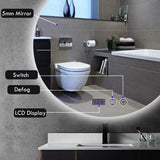GlowAura – Miroir LED Rond Intelligent avec Éclairage Réglable et Fonction Antibuée (40 / 50 / 60 cm)