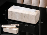 Set d’Accessoires de Salle de Bain en Travertin -Élégance Minérale