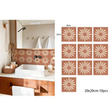 Stickers de Carrelage Autocollants – Lot de 10 Pièces Style Bohème Terracotta
