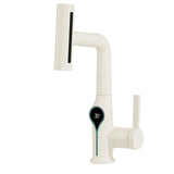 Robinet de lavabo cascade avec affichage numérique de température et bec réglable
