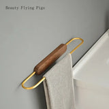 NordicWood – Porte-Serviettes Compact en Aluminium et Bois Massif