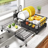 Égouttoir Vaisselle Grande Capacité Premium – Support Vaisselle Antirouille avec Égouttage Rapide | Porte Ustensiles Compartimenté | Organisation Cuisine
