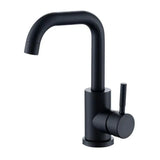 Robinet de lavabo rotatif en acier inoxydable finition nickel noir avec levier unique