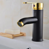 Robinet de lavabo noir mat en acier inoxydable avec mitigeur eau chaude et froide