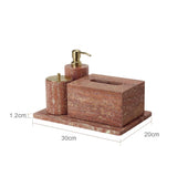 Ensemble de Salle de Bain Travertin Rouge