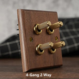 Interrupteur Mural -Noble Walnut – Bois Massif, Laiton et Option USB
