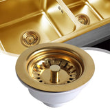 Bonde de Lavabo Aurelio en Acier Inoxydable Doré