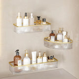CrystalCorner – Étagère d’Angle Auto-Adhésive en Acrylique pour Salle de Bain