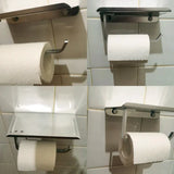 SmartShelf Élégance – Porte-Papier Toilette en Aluminium avec Étagère pour Smartphone
