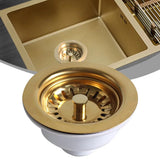 Bonde de Lavabo Aurelio en Acier Inoxydable Doré