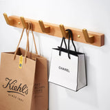 Porte-Manteaux Mural en Bois Noir – Patère Design Moderne à 5 Crochets