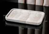 Set d’Accessoires de Salle de Bain en Travertin -Élégance Minérale