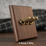 Interrupteur Mural -Noble Walnut – Bois Massif, Laiton et Option USB
